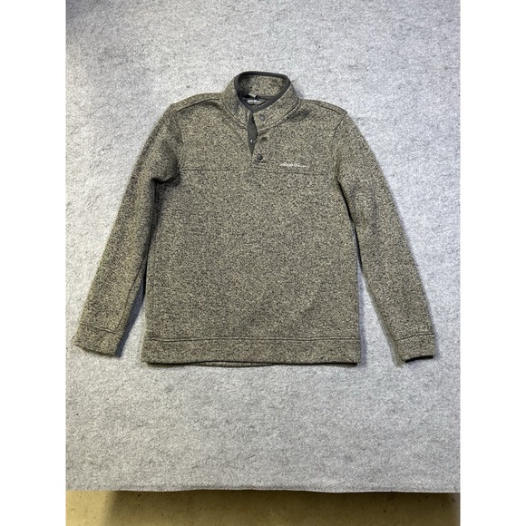 Eddie Bauer Radiator Fleece 1/4 Snap Button Mock Neck Sweater Mens S Small - Picture 2 of 12